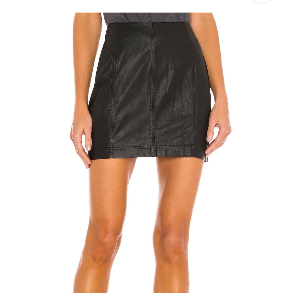 Free People Faux Leather Skirt - Size 4